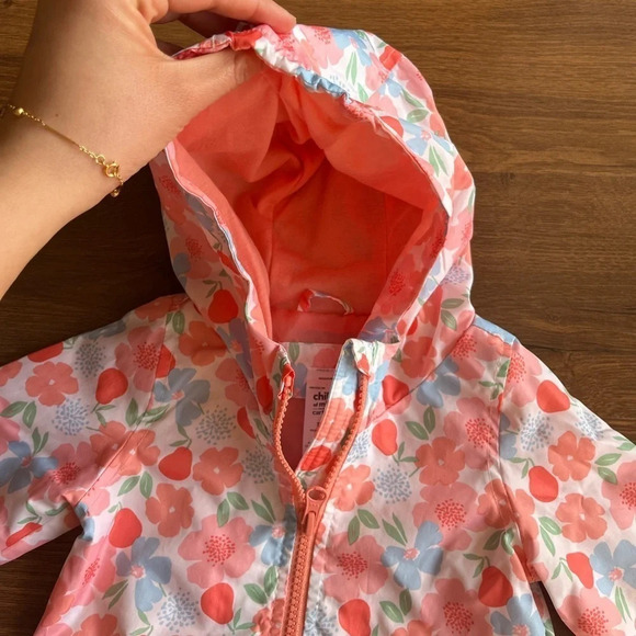 NWOT Carters Spring Floral Baby Girl Rain Jacket/Coat - Picture 6 of 9